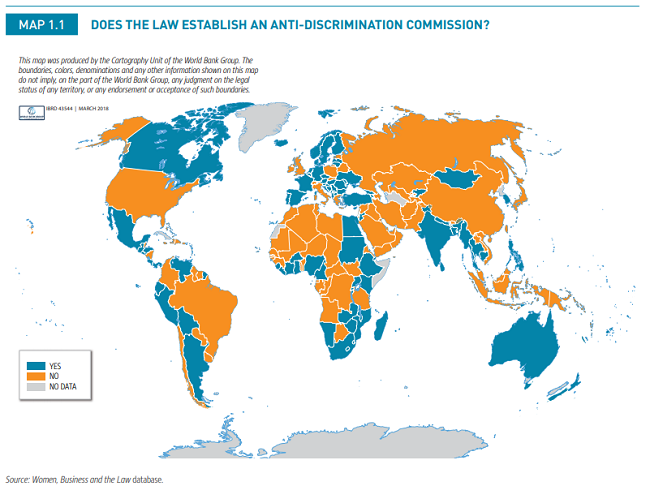 Mapa de antidiscriminacion en el mundo