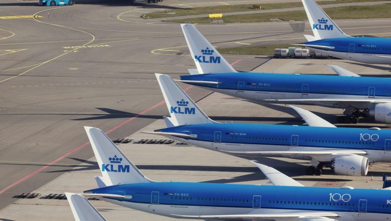 Así es como están estacionados los aviones de KLM