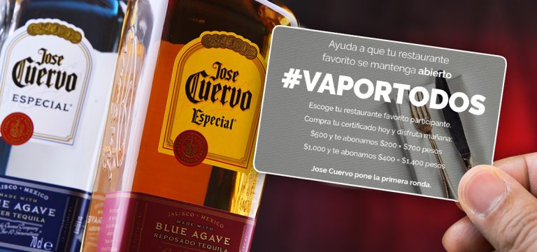 Jose Cuervo se suma a #VaporTodos para apoyar el restablecimiento de restaurantes y bares en México