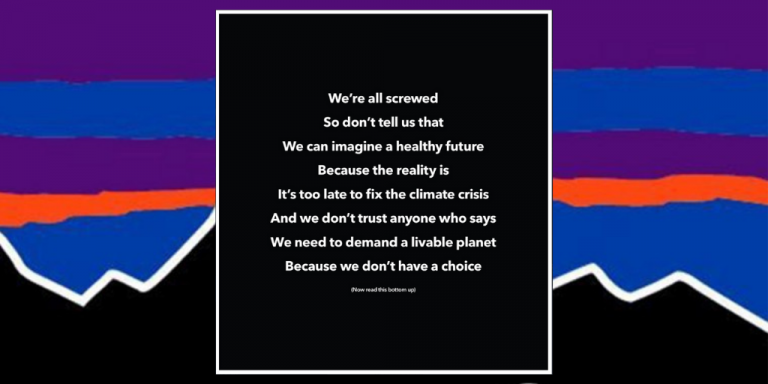 La increíble campaña de Patagonia con el poema reversible