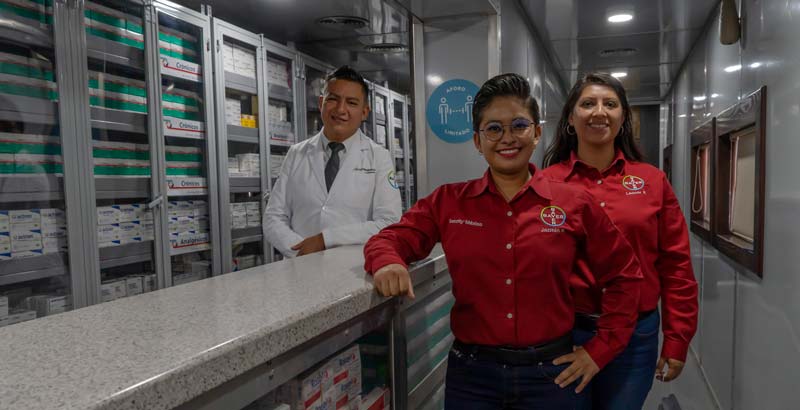 recorrido del Tren de la salud farmacia