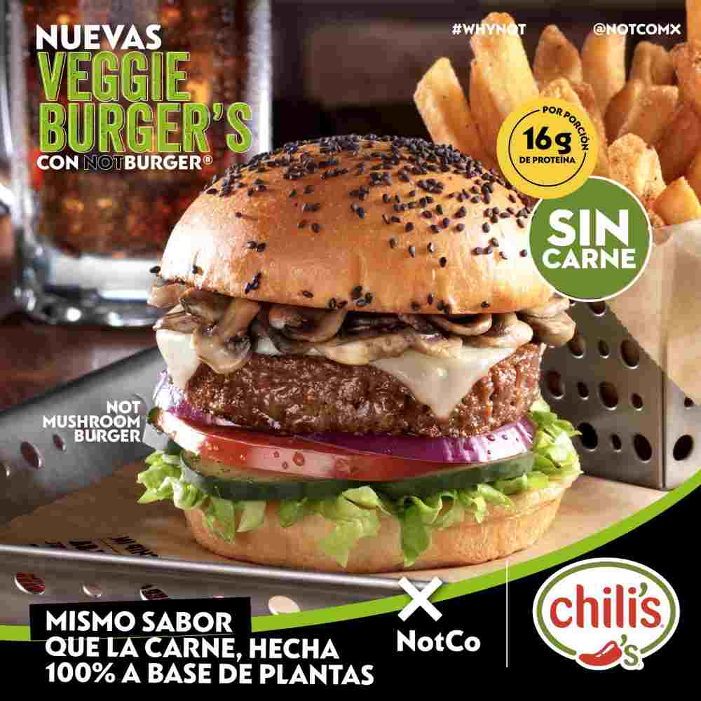 Chili's presenta la nueva hamburguesa plantbased “Not Burger” en conjunto con NotCo
