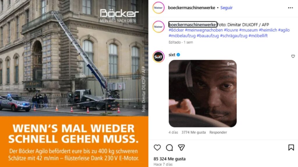 grúas del robo del Louvre