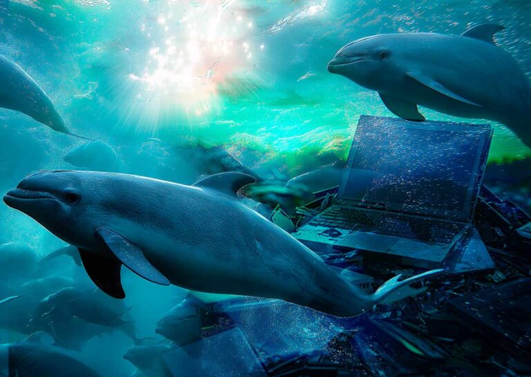 Basura electrónica proveniente de pantallas amenaza a delfines en peligro de extinción
