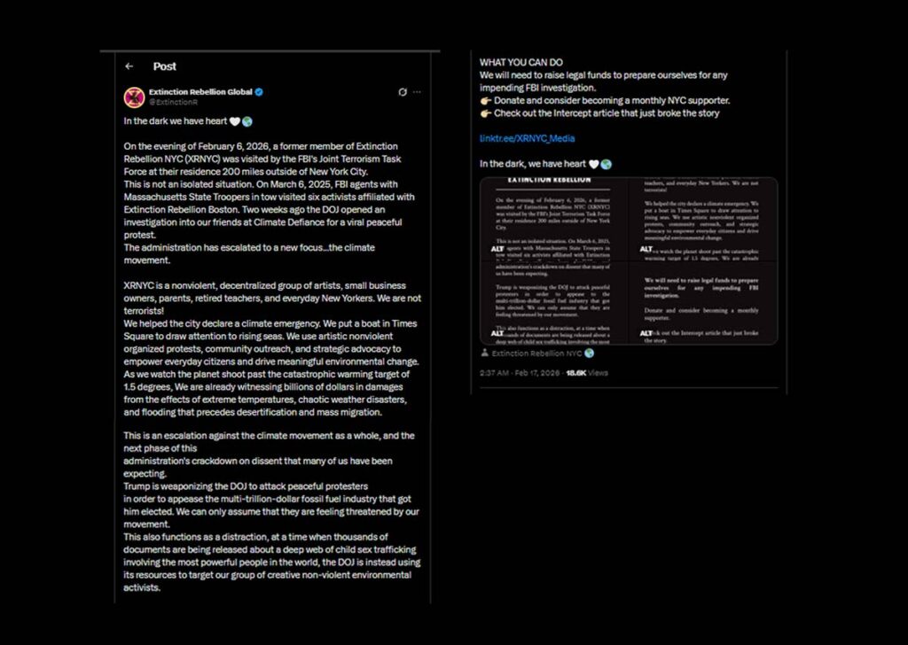 Extinction Rebellion es investigado