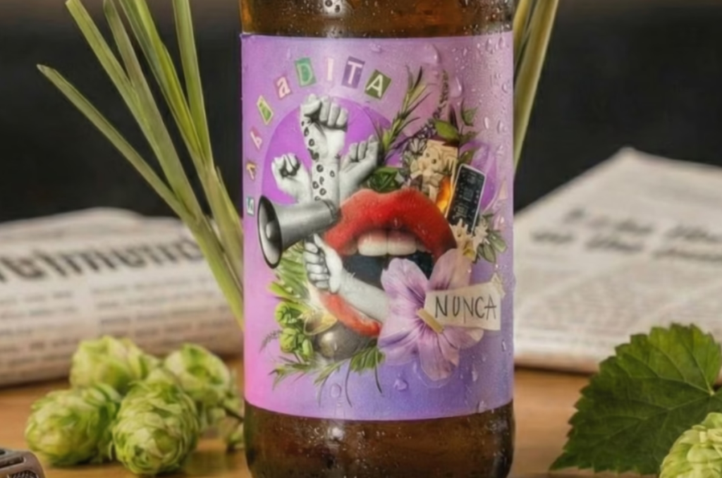 Etiqueta de cerveza calladita nunca