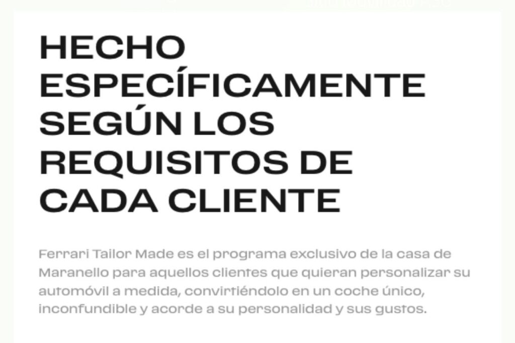 Ferrari - Tailor Made