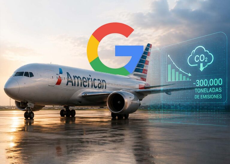 Google y American Airlines sellan alianza para reducir cerca de 300 mil toneladas de emisiones