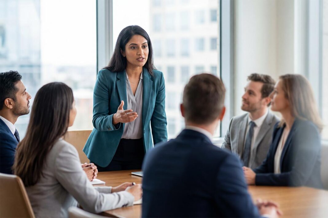 mujeres en puestos de liderazgo